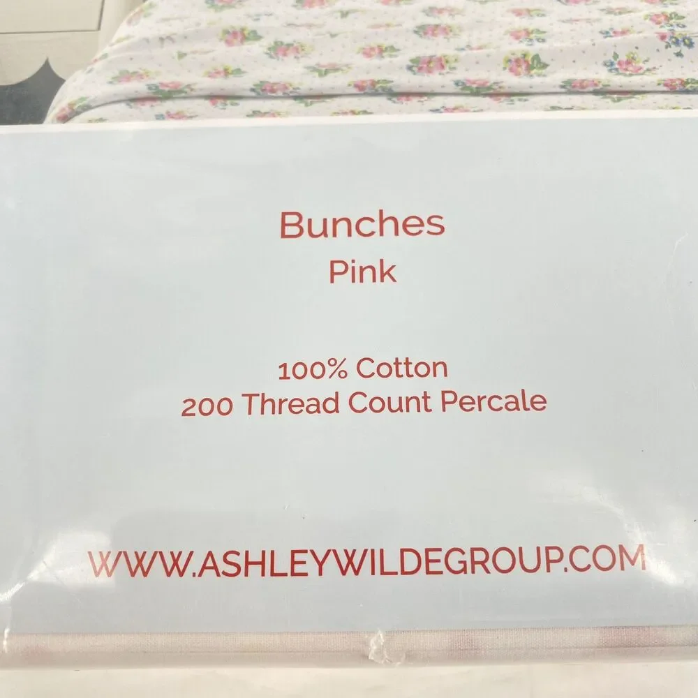 NEW Cath Kidston BUNCHES Pink Twin 3Pc Sheet Set 100% Cotton Floral NWT